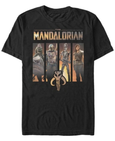 Star Wars Men's Mandalorian Boba Fett Group Panels T-shirt In Black