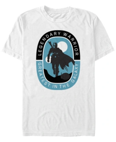 Star Wars Men's Mandalorian Legendary Warrior Greatest In The Galaxy T-shirt In White