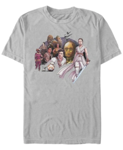 Star Wars Men's Rise Of Skywalker Group Drawing T-shirt In Gray