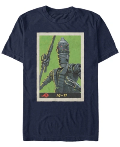 Star Wars Men's Mandalorian Retro Ig-11 Poster T-shirt In Navy