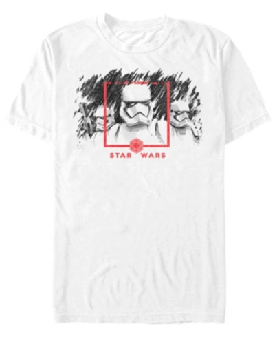 Star Wars Men's Episode Ix Storm Trooper Charcoal Sketch T-shirt In White