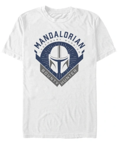 Star Wars The Mandalorian Warrior Emblem Short Sleeve Men's T-shirt In White