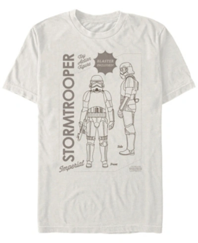 Star Wars Men's Mandalorian Storm Trooper Toy Action Figure T-shirt In Natural
