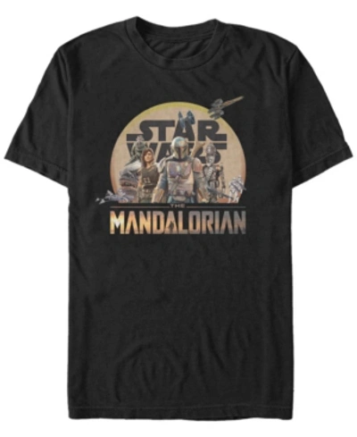 Star Wars Men's Mandalorian Sunrise Boba Fett Group T-shirt In Black
