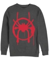 Marvel Men's Spider-man Into The Spider-verse Miles Morales Chest Logo, Crewneck Fleece In Charcoal H