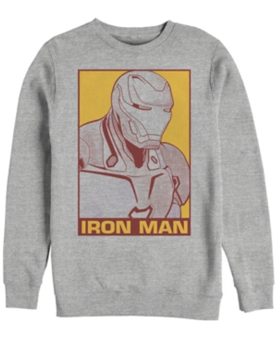 Marvel Men's Avengers Endgame Iron Man Pop Art, Crewneck Fleece In Athletic H
