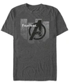 Marvel Men's Avengers Endgame Fearless Panel, Short Sleeve T-shirt In Charcoal H