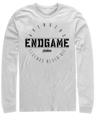 Marvel Men's Avengers Endgame Legends Never Die, Long Sleeve T-shirt In White