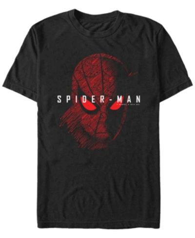 Marvel Men's Spider Man Far From Home Tech Big Face, Short Sleeve T-shirt In Black