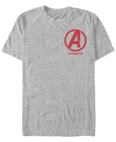 Marvel Men's Avengers Endgame Left Chest Logo Short Sleeve T-shirt In Athletic H