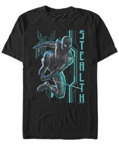 Marvel Men's Spider-man Far From Home Stealth Suit Jump, Short Sleeve T-shirt In Black