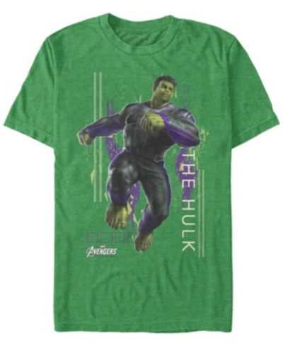 Marvel Men's Avengers Endgame Hulk Action Pose, Short Sleeve T-shirt In Kelly Heat