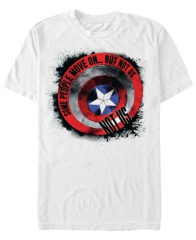 Marvel Men's Avengers Endgame Captain America Ink Shield, Short Sleeve T-shirt In White