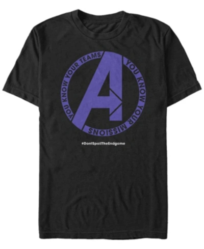 Marvel Men's Avengers Endgame Know Your Mission Chest Logo, Short Sleeve T-shirt In Black