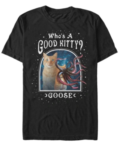 Marvel Men's Captain  Goose The Good Kitty, Short Sleeve T-shirt In Black