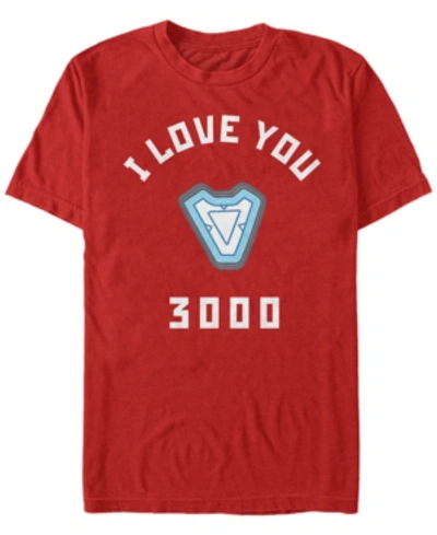 Marvel Men's Avengers Endgame Core Reactor I Love You 3000, Short Sleeve T-shirt In Red