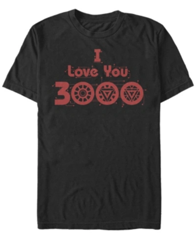 Marvel Men's Avengers Endgame I Love You 3000 Circuits, Short Sleeve T-shirt In Black