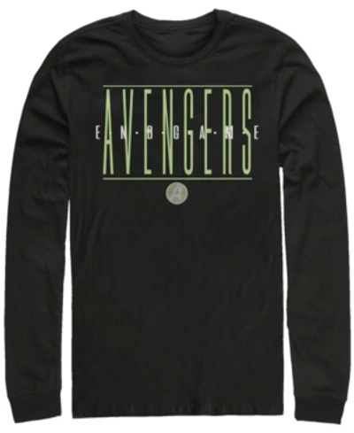 Marvel Men's Avengers Endgame Text Logo, Long Sleeve T-shirt In Black