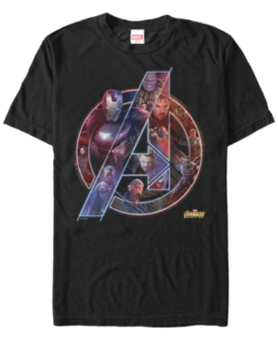 Marvel Men's Avengers Endgame Neon Heros Logo, Short Sleeve T-shirt In Black