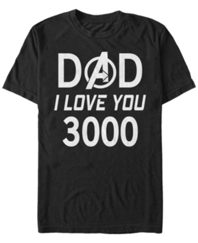 Marvel Men's Avengers Endgame I Love You 3000 Dad, Short Sleeve T-shirt In Black