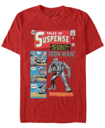 Marvel Men's Iron Man Retro Tales Of Suspense Comic Cover, Short Sleeve T-shirt In Red