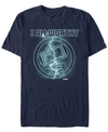 Marvel Men's Avengers Endgame I Am Worthy Thor Lightning Logo, Short Sleeve T-shirt In Navy
