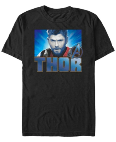Marvel Men's Avengers Endgame Thor Gaze Portrait, Short Sleeve T-shirt In Black