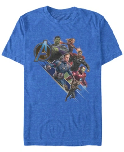 Marvel Men's Avengers Endgame Hero Angle, Short Sleeve T-shirt In Royal Heat