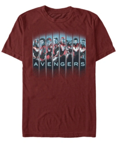 Marvel Men's Avengers Endgame Hero Panels, Short Sleeve T-shirt In Cardinal