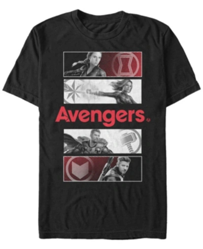 Marvel Men's Avengers Endgame Portrait Panels, Short Sleeve T-shirt In Black