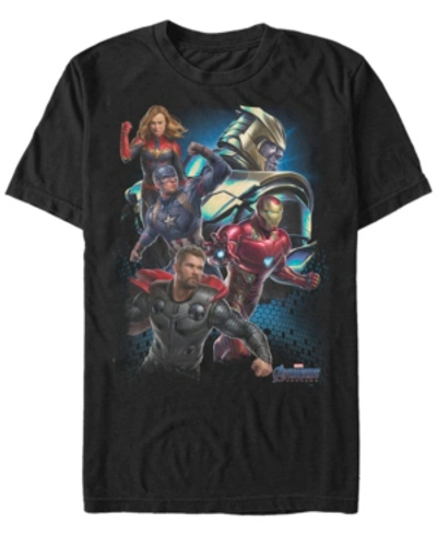 Marvel Men's Avengers Endgame Group Action Pose, Short Sleeve T-shirt In Black