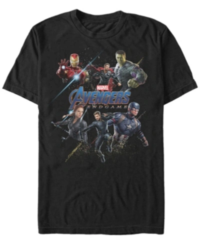 Marvel Men's Avengers Endgame Splatter Group, Short Sleeve T-shirt In Black