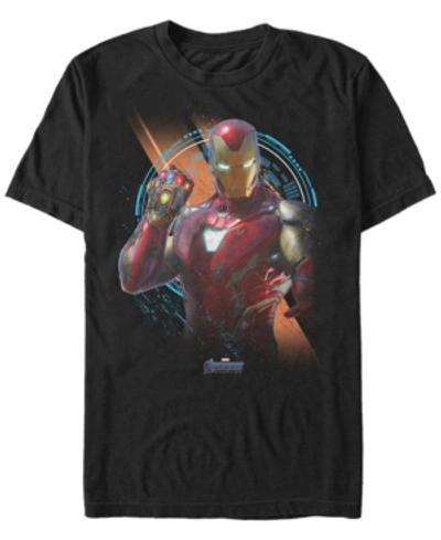 Marvel Men's Avengers Endgame Iron Man Gauntlet Portrait, Short Sleeve T-shirt In Black