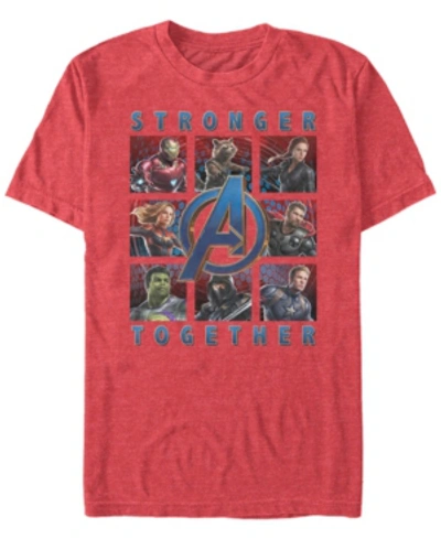 Marvel Men's Avengers Endgame Stronger Together Boxes, Short Sleeve T-shirt In Red Heathe