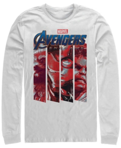 Marvel Men's Avengers Endgame Panel Logo, Long Sleeve T-shirt In White