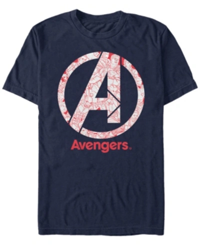 Marvel Men's Avengers Endgame Line Art Logo, Short Sleeve T-shirt In Navy