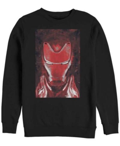 Marvel Men's Avengers Endgame Red Iron Man Poster, Crewneck Fleece In Black