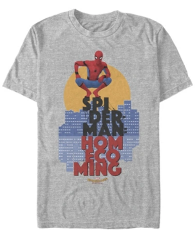 Marvel Men's Spider-man Homecoming Cityscape, Short Sleeve T-shirt In Athletic H