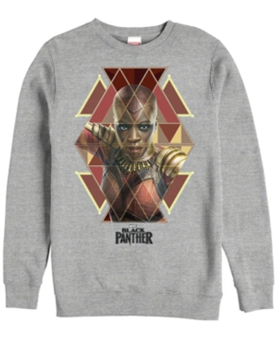 Marvel Men's Black Panther Okoye Geometric Portrait, Crewneck Fleece In Athletic H