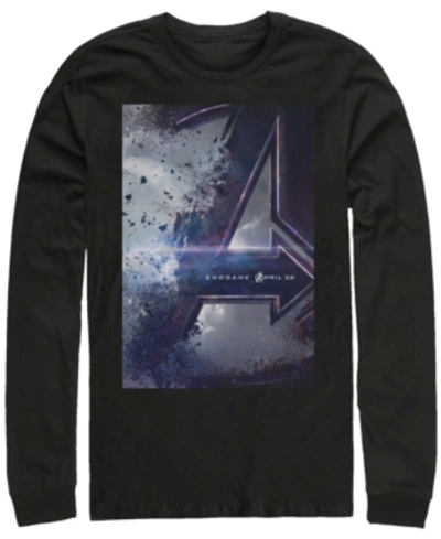 Marvel Men's Avengers Endgame Release Date Poster, Long Sleeve T-shirt In Black