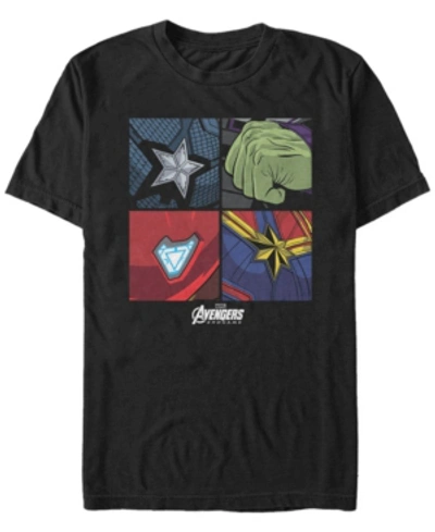 Marvel Men's Avengers Endgame Boxed Up Hero Emblems, Short Sleeve T-shirt In Black