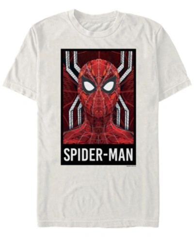 Marvel Men's Spider-man Far From Home Mask Fill Poster, Short Sleeve T-shirt In Natural