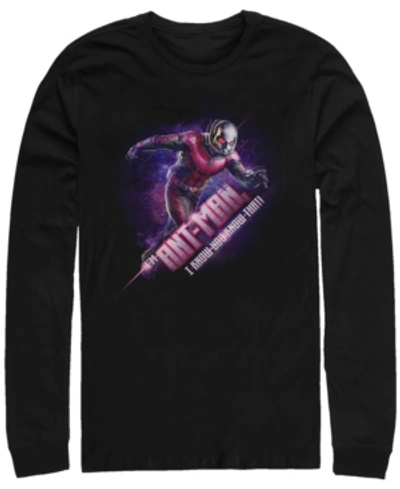 Marvel Men's Avengers Endgame I Am Ant-man Geometric Galaxy, Long Sleeve T-shirt In Black