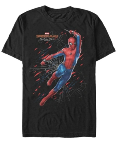 MARVEL MARVEL MEN'S SPIDER-MAN FAR FROM HOME WEB JUMP ACTION POSE, SHORT SLEEVE T-SHIRT