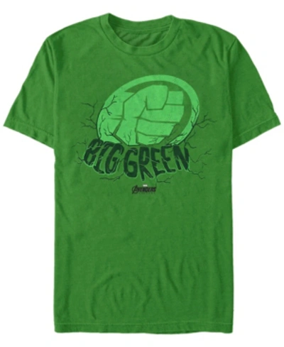 Marvel Men's Hulk Big Green Punch, Short Sleeve T-shirt In Kelly