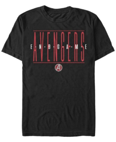 Marvel Men's Avengers Endgame Text Logo, Short Sleeve T-shirt In Black
