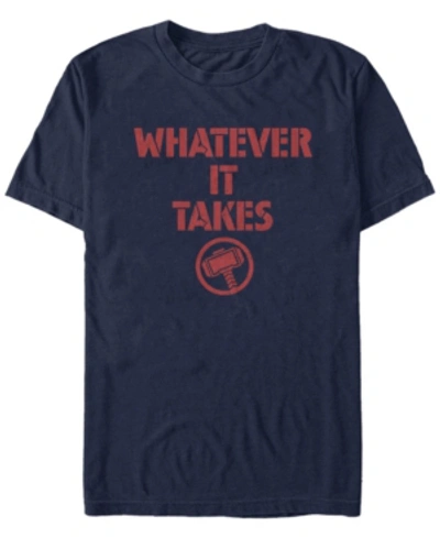 Marvel Men's Avengers Endgame Whatever It Takes Thor Logo, Short Sleeve T-shirt In Navy