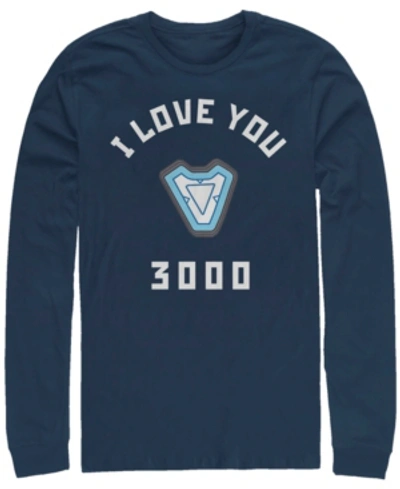 Marvel Men's Avengers Endgame Core Reactor I Love You 3000, Long Sleeve T-shirt In Navy