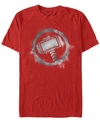 Marvel Men's Avengers Endgame Thor Spray Paint Logo, Short Sleeve T-shirt In Red