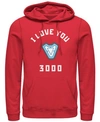 Marvel Men's Avengers Endgame Core Reactor I Love You 3000, Pullover Hoodie In Red